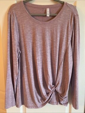 Ideology Light Mauve Twist-Front Long-Sleeve Top